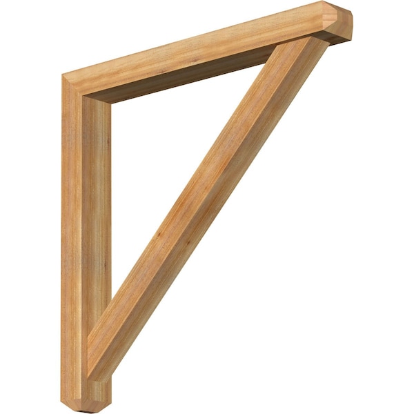 Ekena Millwork Traditional Craftsman Rough Sawn Bracket w/ Offset Brace, Western Red Cedar, 6"W x 48"D x 48"H BKT0604X48X48TRA04RWR - main